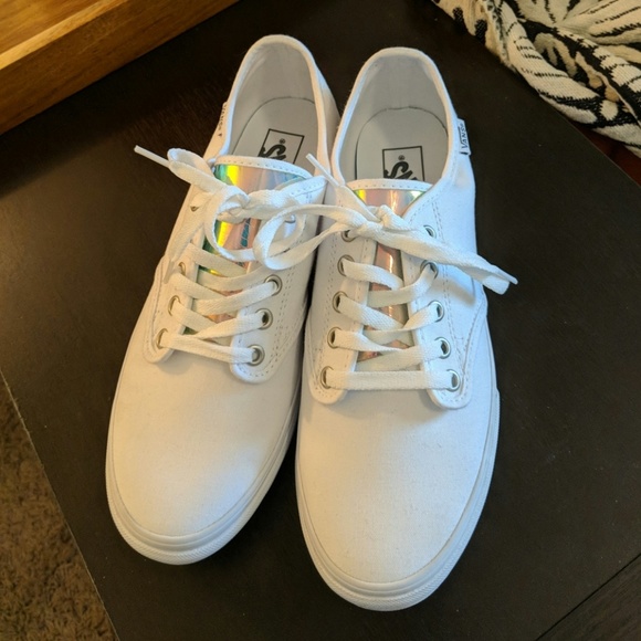 white holographic vans